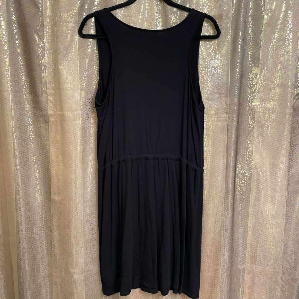 Olive & Oak Black Rayon Tie Waist Sleeveless Casual Dress, Large - Picture 6 of 7